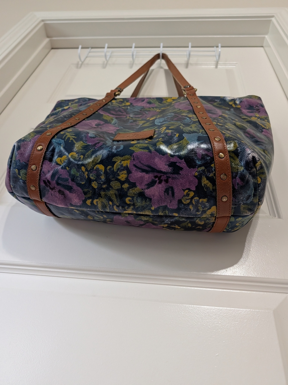 PATRICIA NASH Limited Edition Floral Tote Brown Leather Straps Luxury Brand - Picture 7 of 17